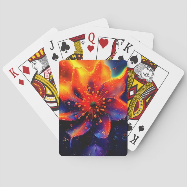 Künstlerische Blume Spielkarten (Rückseite)