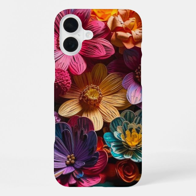 Künstlerische Blumen-Handyhülle iPhone Hülle (Rückseite)