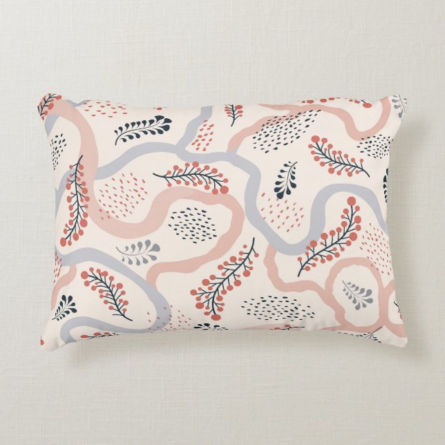 Künstlerische Blumenmuster, dekorative Herbstdekor Dekokissen (Vorderseite)