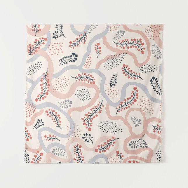 Künstlerische Blumenmuster, dekorative Herbstdekor Wandteppich (Vorderseite)