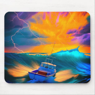 Künstlerische Bootszene Mousepad