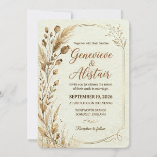 Künstlerische botanische Hochzeitseinladung Einladung