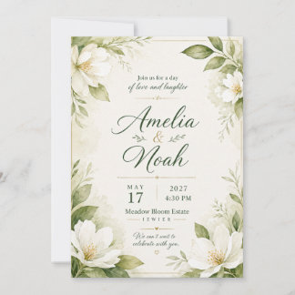 Künstlerische botanische Hochzeitseinladung Einladung