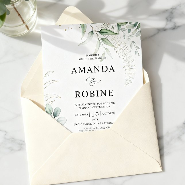 Künstlerische botanische Hochzeitseinladung Einladung (Von Creator hochgeladen)