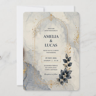 Künstlerische botanische Hochzeitseinladung Einladung
