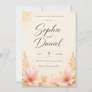Künstlerische botanische Hochzeitseinladung Einladung