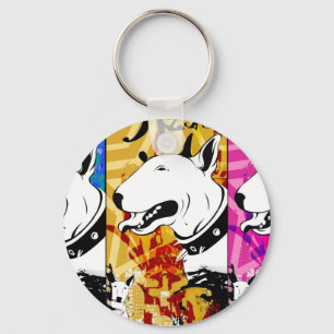 Künstlerische Bull Terrier Hunde Züchtung Design Schlüsselanhänger