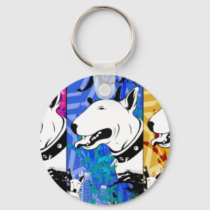 Künstlerische Bull Terrier Hunde Züchtung Design Schlüsselanhänger