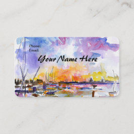 Künstlerische Charleston Watercolor Business Card Visitenkarte