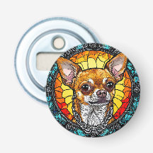 Künstlerische Chihuahua-Illustration in festem Gla