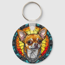 Künstlerische Chihuahua-Illustration in festem Gla
