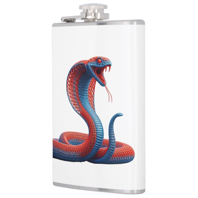 Künstlerische Cobra-Grafik-Hip-Flasche - Vibrante  Flachmann (Links)