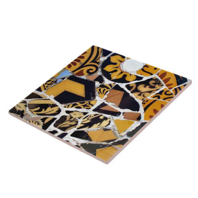 Künstlerische Collage von defektem Fliese-Brown Fliese (Seite)