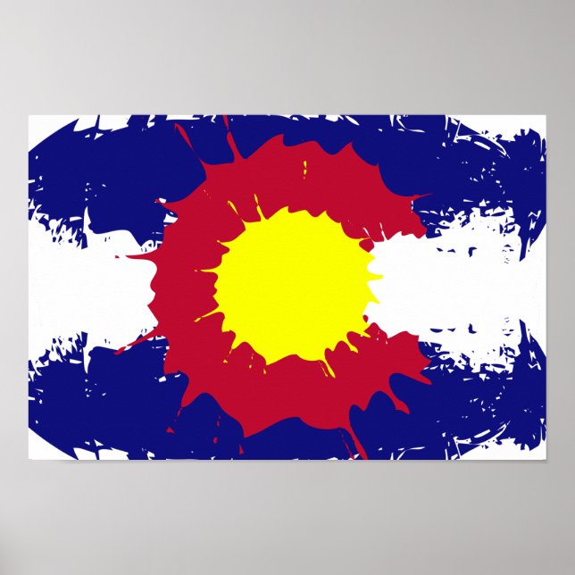 Künstlerische Colorado Flag Spritzer Poster (Vorne)