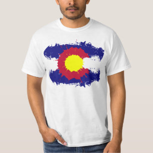 Künstlerische Colorado Flag Spritzer Typ Shirt
