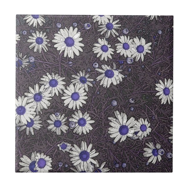 Künstlerische Daisies Fliese (Vorderseite)