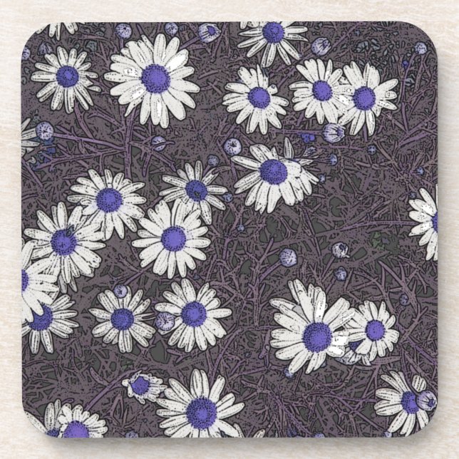 Künstlerische Daisies Getränkeuntersetzer (Vorderseite)