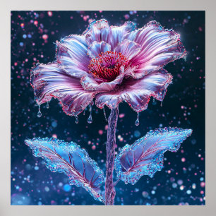 Künstlerische Darstellung einer Blume Poster
