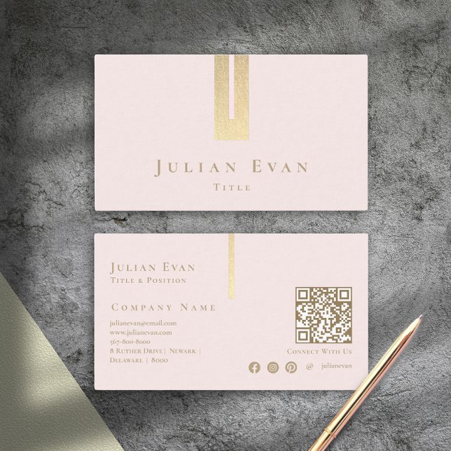 Künstlerische Details Blush Pink und Gold Business Visitenkarte (Artistic Detail Blush Pink and Gold Business Card)