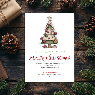 Künstlerische eigenartige Weihnachtsbaum-Feiertags Feiertagskarte