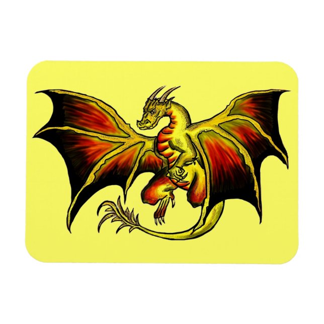 Künstlerische Einstellung farbiger Drachenrechteck Magnet (Horizontal)