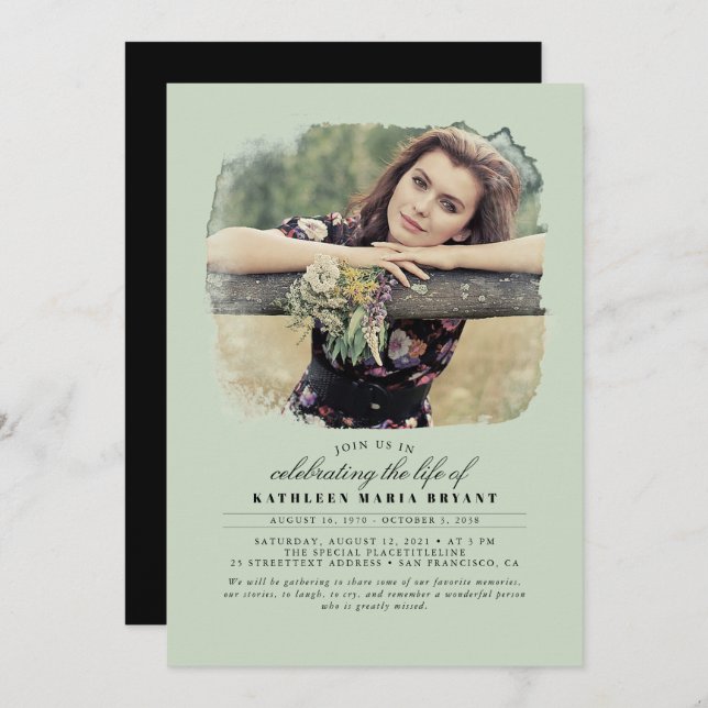 Künstlerische Elegant-Feier zum lebensbegleitenden Einladung (Vorne/Hinten)