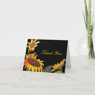 Künstlerische Elegante Sonnenblumen Danke Karte