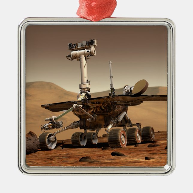 Künstlerische Endition von Mars Rover Ornament Aus Metall (Vorne)