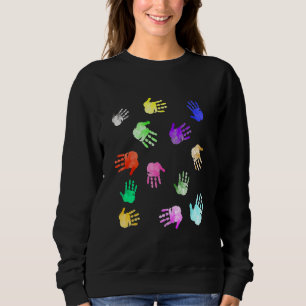 Künstlerische Erschaffer Wasserfarbenhanddrucklehr Sweatshirt