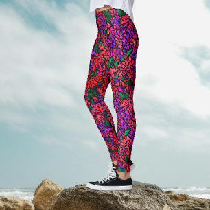 Künstlerische farbige Pflanze Botanisches Wasser Leggings