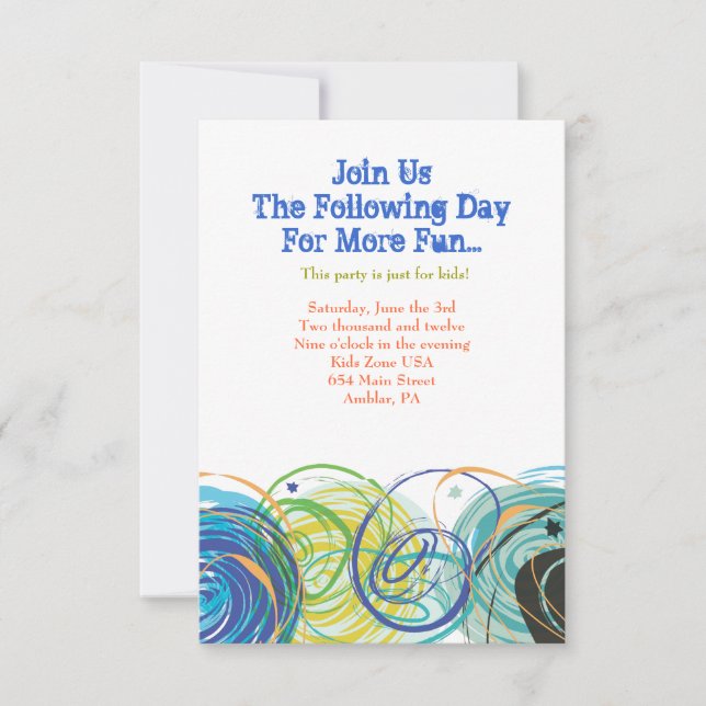 KÜNSTLERISCHE FARTSY Bar Bat Mitzvah Party Card Einladung (Vorderseite)