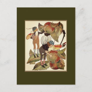 Künstlerische Feen Malerei Obst Postkarte