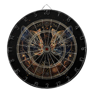 Künstlerische Feline Circle Twin Cats Dartscheibe