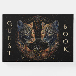 Künstlerische Feline Circle Twin Cats Gästebuch
