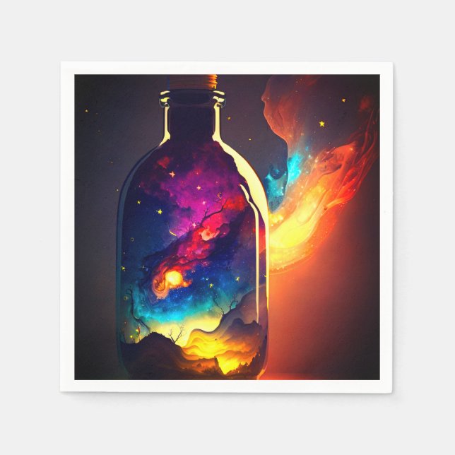 Künstlerische Flasche Serviette (Vorderseite)