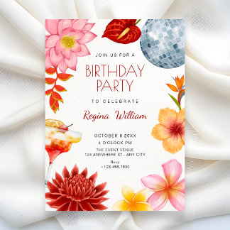 Künstlerische florale botanische Party Geburtstag Einladung