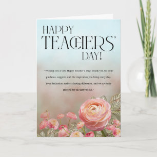 Künstlerische Florale Lehrertagskarte Karte