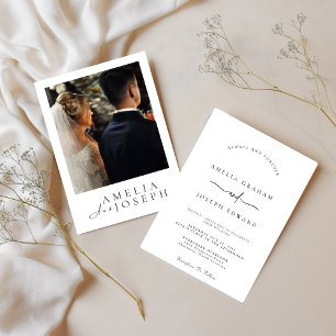 Künstlerische Foto-Hochzeitseinladung   Modern Min Einladung