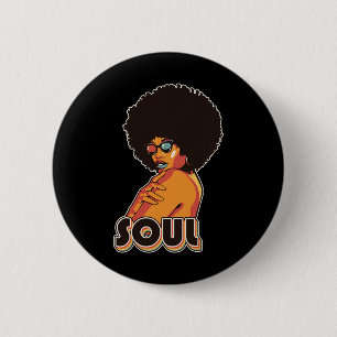 Künstlerische Frauen Funk Vintag 70er Kostüm Afro Button