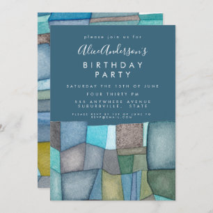 Künstlerische Geburtstagspartei für Wasserfarbe Einladung