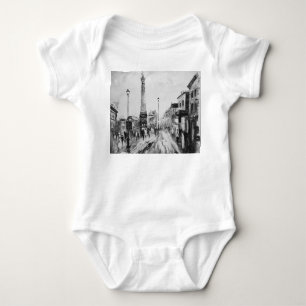 Künstlerische Gemälde in Schwarz und Weiß. Baby Strampler