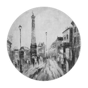 Künstlerische Gemälde in Schwarz und Weiß. Schneidebrett