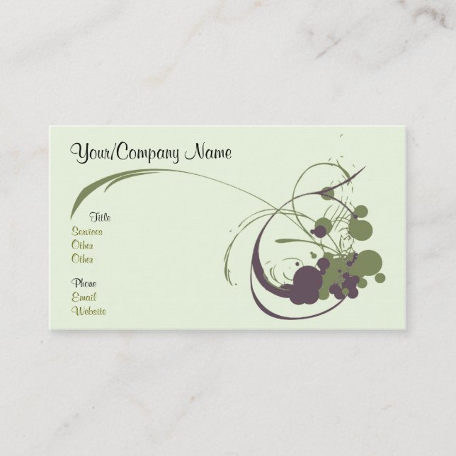 Künstlerische Geschäftskarte Visitenkarte (Vorderseite)