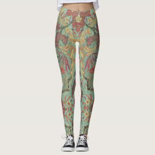 Künstlerische Green Damask Leggings
