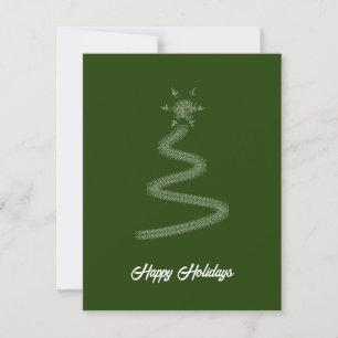 Künstlerische grüne Sterne Strahl Weihnachtsbaum Feiertagskarte