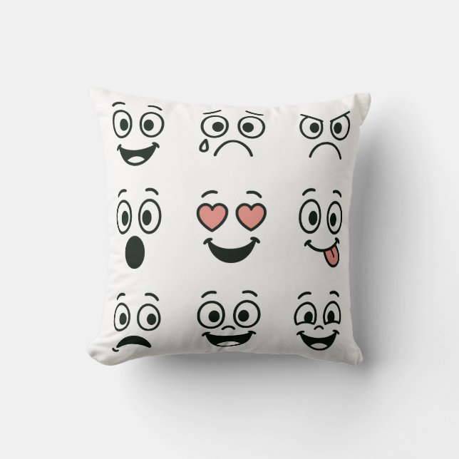 Künstlerische Hand Emojy Gesicht Kissen (Vorderseite)
