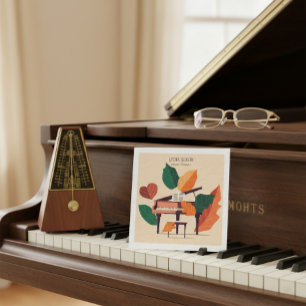 Künstlerische Herbst-Piano-QR-Code-Musik-Visitenka Quadratische Visitenkarte