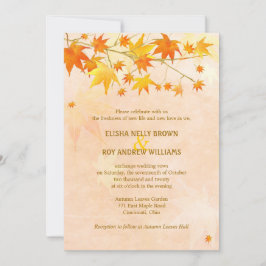 Künstlerische Herbstblätter Moderne Hochzeit Einladung