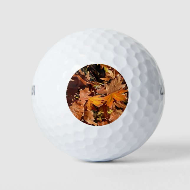 Künstlerische Herbstlaube im Herbst Sonnenschein Golfball (Vorderseite)