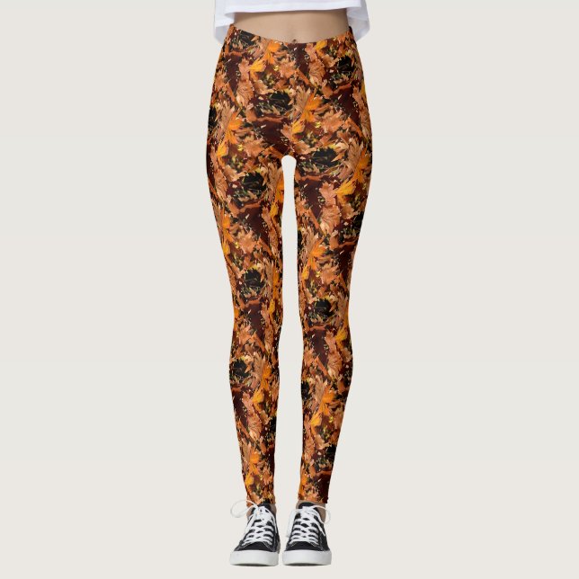 Künstlerische Herbstlaube im Herbst Sonnenschein Leggings (Vorderseite)